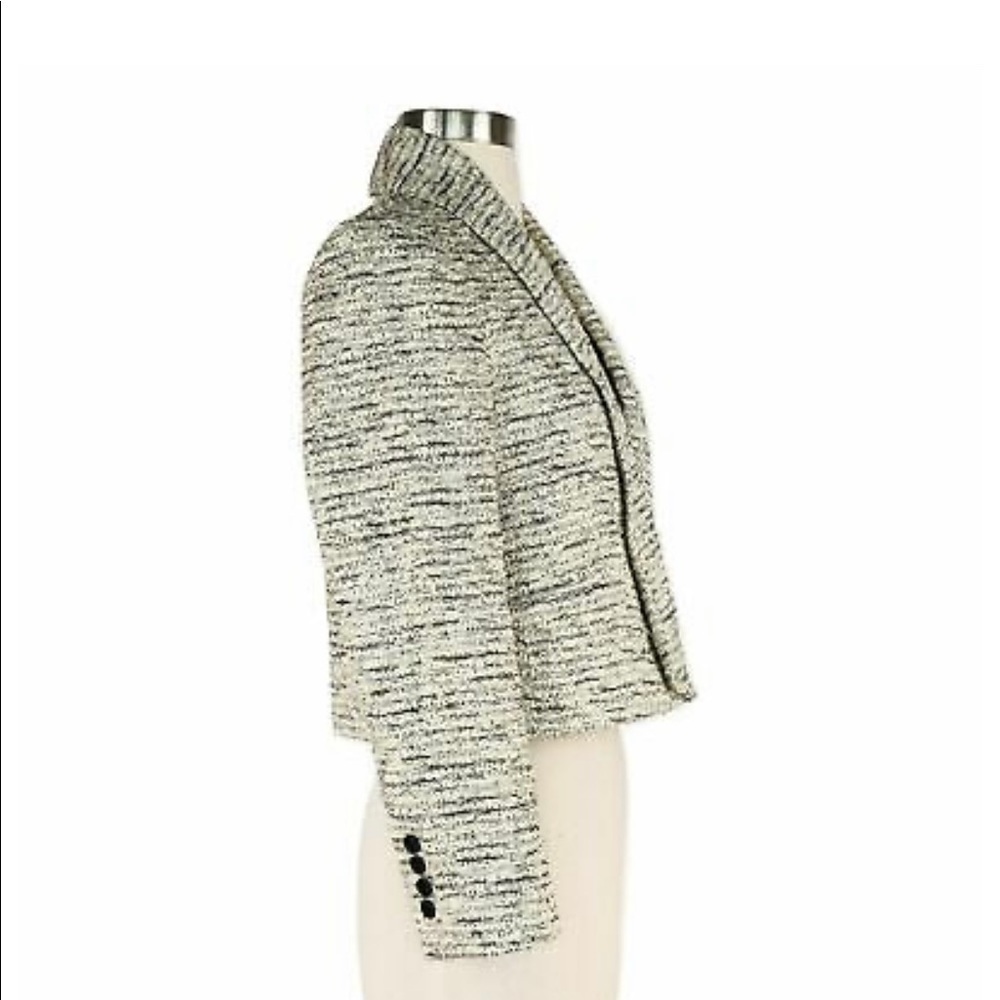 Alice + Olivia Amelia Metallic Tweed Cropped Blazer - Picture 7 of 11